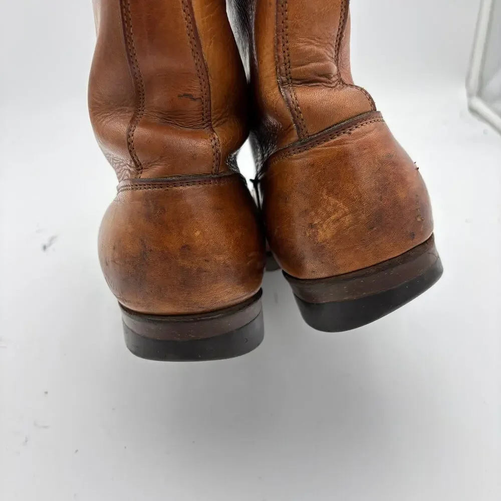 Vintage Pre-50s Chippewa Black Label Leather Utility Roper Boots Men's 10.5
